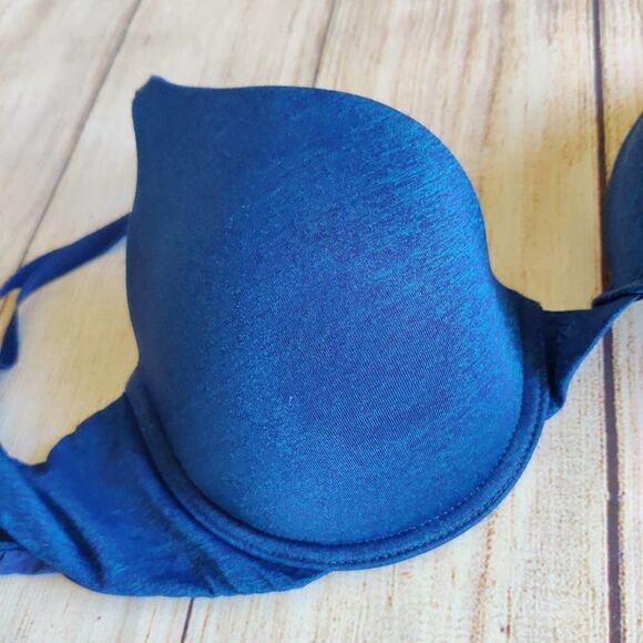 Victoria's Secret Uplift Semi Demi Bra blue sz 32D - Picture 12 of 13